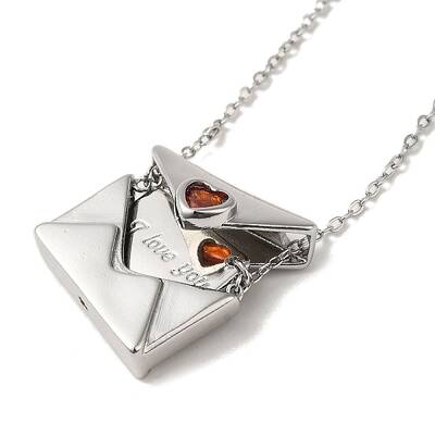 Brass Micro Pave Cubic Zirconia Pendant Necklace