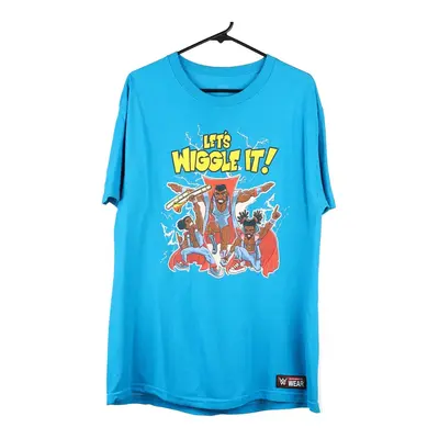 Let's Wiggle It Wwe Graphic T-Shirt - Large Blue Cotton