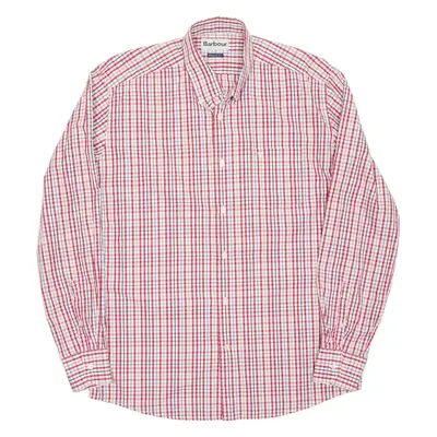 BARBOUR Mens Shirt Red Check Long Sleeve L