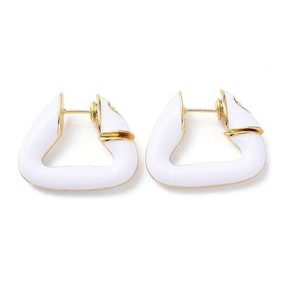 Enamel Trapezoid Hoop Earrring