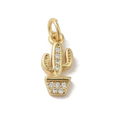 Real 18K Gold Plated Brass Pave Cubic Zirconia Pendants