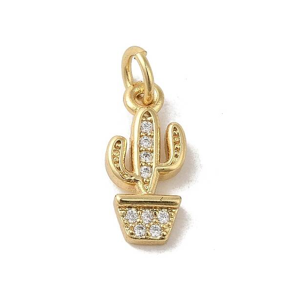 Real 18K Gold Plated Brass Pave Cubic Zirconia Pendants