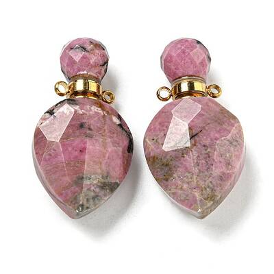 Faceted Natural Rhodonite Pendants