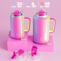【Limited Edition】Meoky 32/50 oz stainless steel handle mug, vacuum insulated mug with lid and silicone straw, non-slip no...