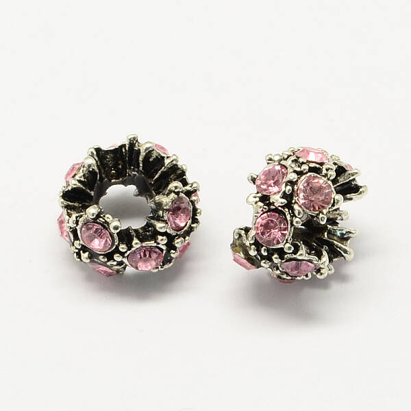 Alloy Rhinestone European Beads