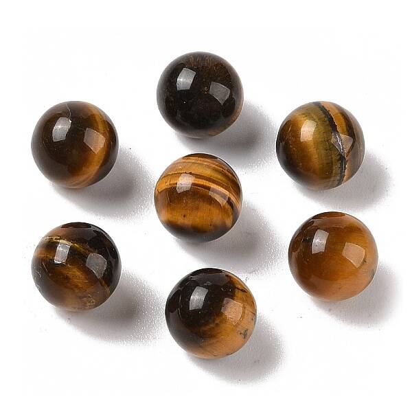Natural Tiger Eye No Hole Sphere Beads