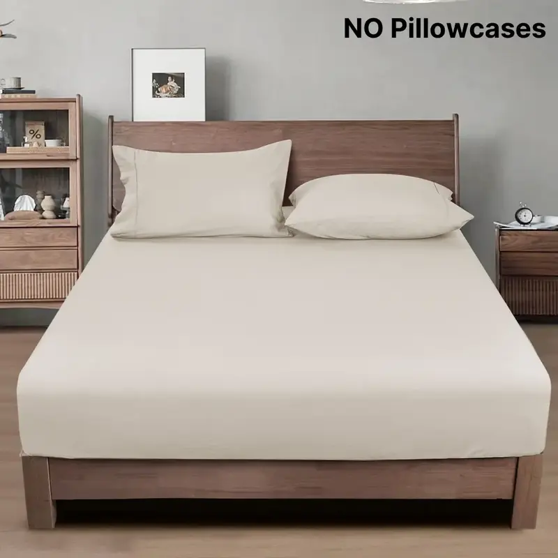 PHF 1 count Cotton Fitted Sheet, Cozy Cloud Soft Linen Like Bottom Sheet, 100% Garment Washed Cotton with Elastic 16'' Deep P...