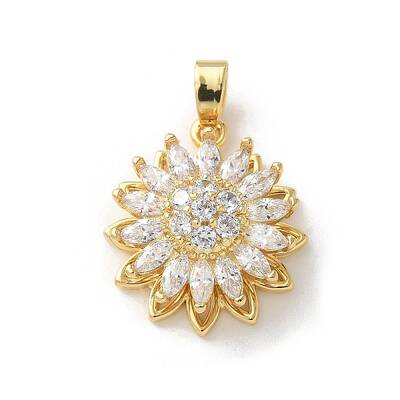 Brass Micro Pave Clear Cubic Zirconia Pendants