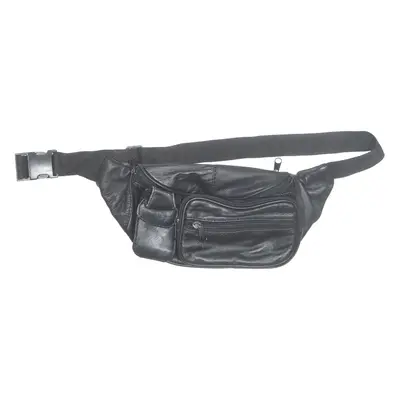 Womens Bum Bag Black Leather Faux Leather