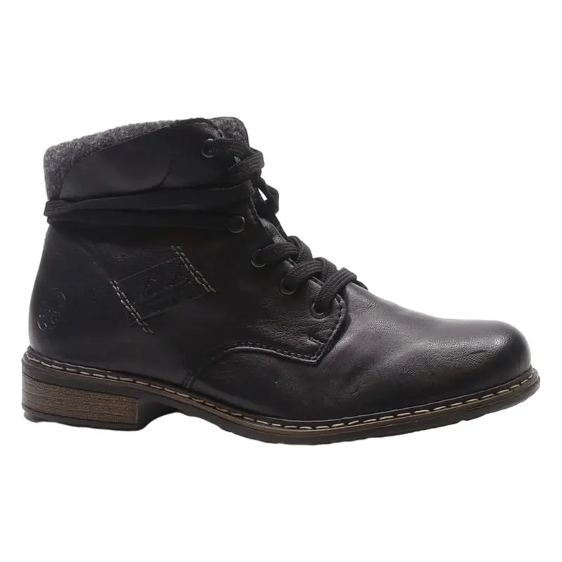 RIEKER Ankle Boots Black Leather Womens UK 7