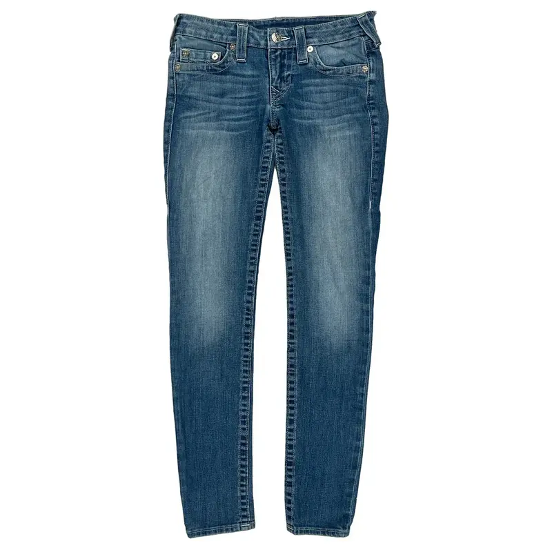 True Religion Skinny Jeans - 28W UK 6 Blue Cotton Blend