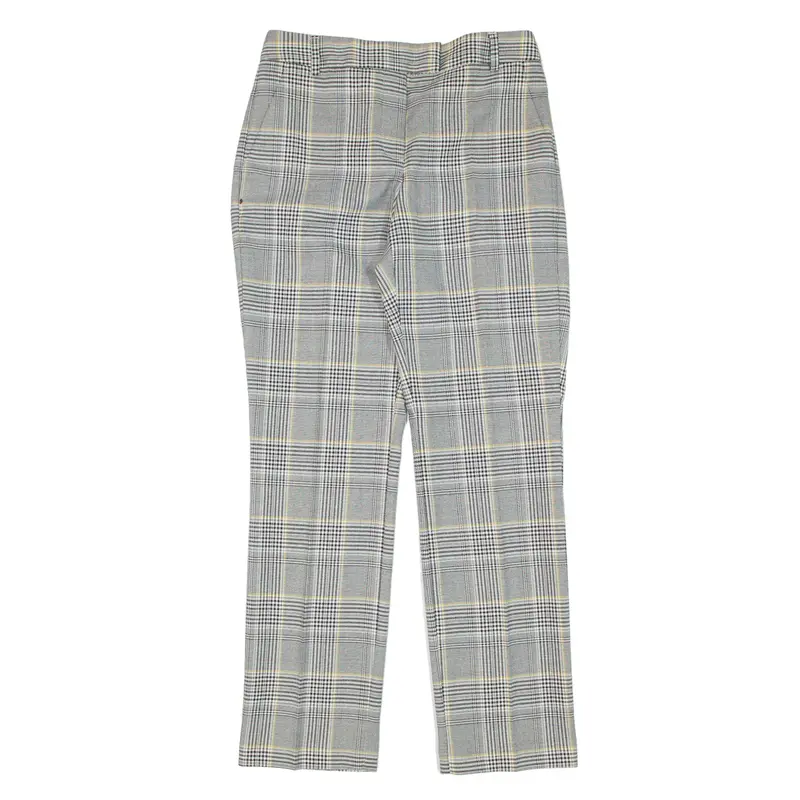 REISS Check Trousers Grey Slim Straight Womens W27 L27