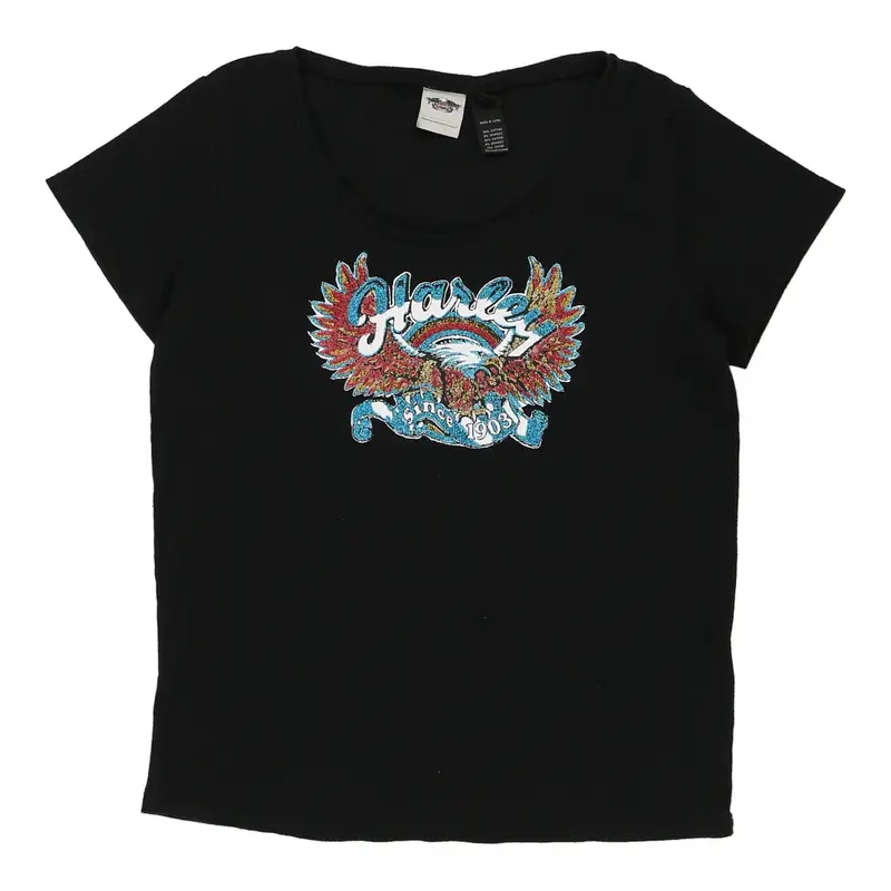 Harley Davidson T-Shirt - 2XL Black Cotton