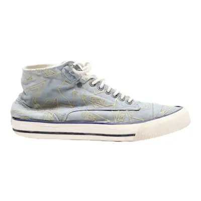 DIESEL High Top Trainers Blue Canvas Womens UK 6.5