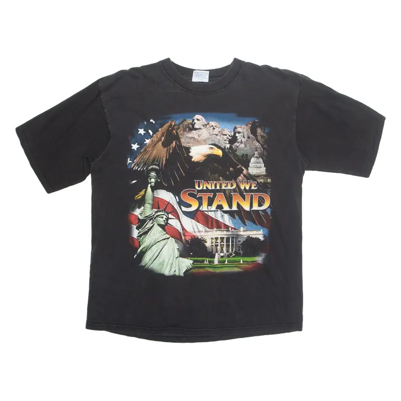 ALL SPORT United We Stand Mens T-Shirt Grey USA L