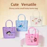Disney Mini Lunch Bag For Women Lunch Tote Bag Cute Crocs Design Durable Lunch Bags For Girls Small Size Pink Purple Beige Wi...