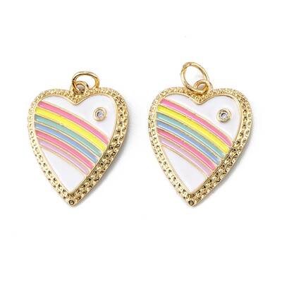Brass Micro Pave Clear Cubic Zirconia Pendants