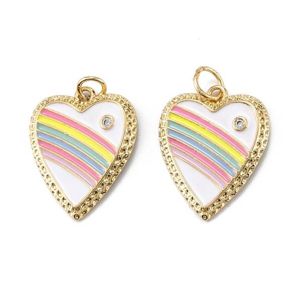Brass Micro Pave Clear Cubic Zirconia Pendants