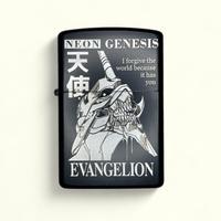 Neon Genesis Evangelion - EVA Unit 001 - Refillable Flip Lighter - Full Metal - Windproof - Durable - Matte Black Finish - Cu...