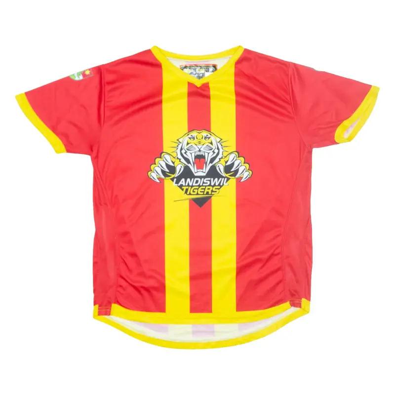 Landiswil Tigers Mens Football Shirt Jersey Red V-Neck M