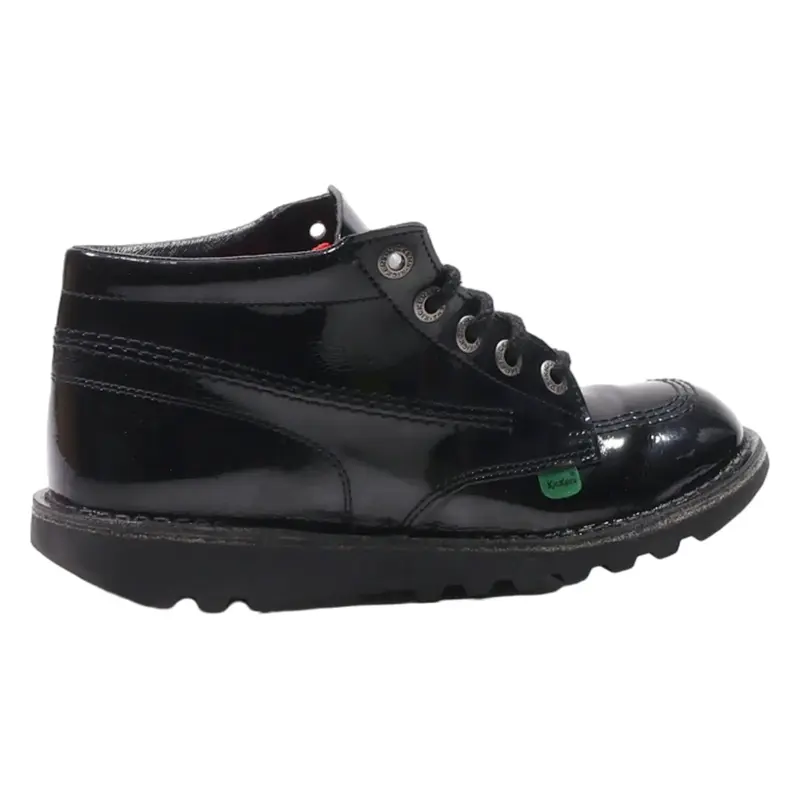 KICKERS Ankle Boots Black Faux Leather Womens UK 5