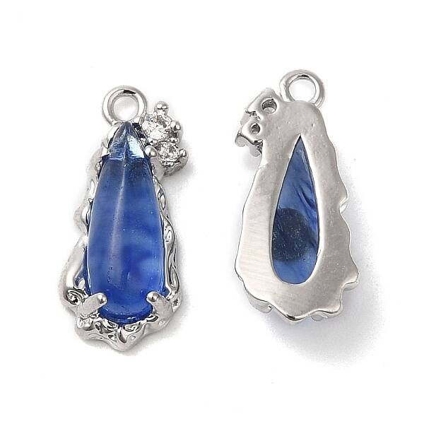 Brass Micro Pave Cubic Zirconia Pendants