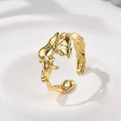 Irregular 304 Stainless Steel Open Cuff Rings