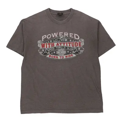 Morgantown, West Virginia Harley Davidson Graphic T-Shirt - Large Grey Cotton