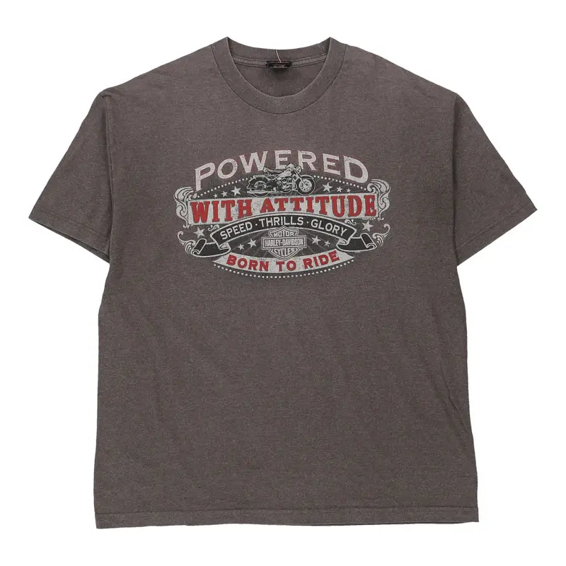 Morgantown, West Virginia Harley Davidson Graphic T-Shirt - Large Grey Cotton