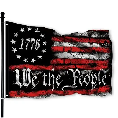 We The People 1776 Flag, Outdoor Betsy Ross 13 Star American Constitution Flag, Indoor Garden Decoration with 2 Grommets, Pat...