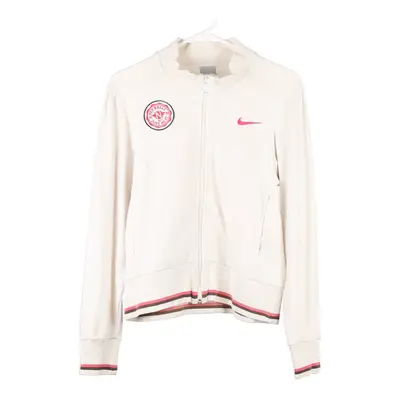 Nike Track Jacket - Medium White Cotton Blend