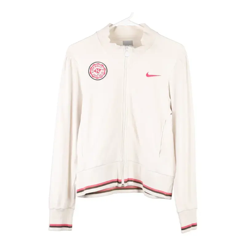 Nike Track Jacket - Medium White Cotton Blend