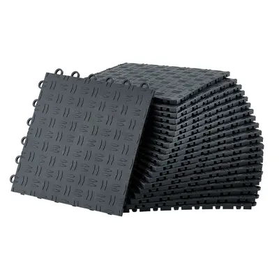 Garvee 50 Pack 12X12 Interlocking Garage Floor Tiles,Double-Sided Non-Slip Flooring, Heavy Duty PVC Garage Flooring Tiles C...