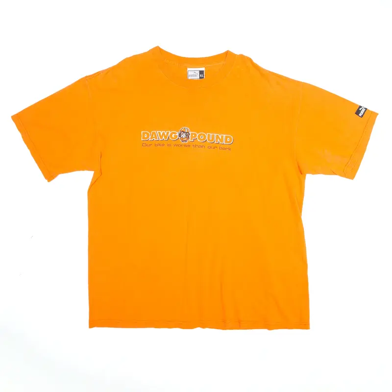 PUMA Cleveland Browns Football Dawg Pound Orange Short Sleeve T-Shirt Mens XL
