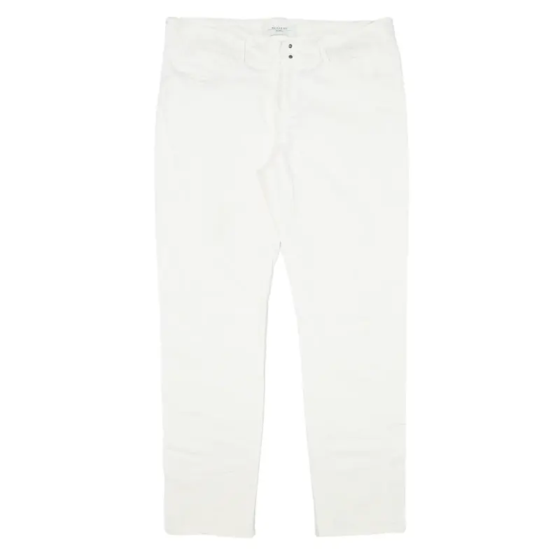 MAX MARA Kate Chino Trousers Cream Slim Tapered Womens W30 L27