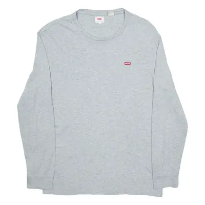 LEVI'S Mens T-Shirt Grey Long Sleeve M