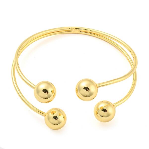 Rack Plating Brass Double Layer Cuff Bangles