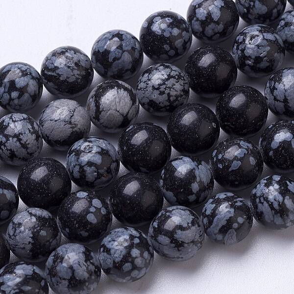 Natural Snowflake Obsidian Beads Strands