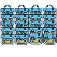 20 Pack Plastic Gift Bags with Handles, Reusable Snacks Cartoon Bags, for Party, Wedding, Birthday, Bulk Goodie Bags