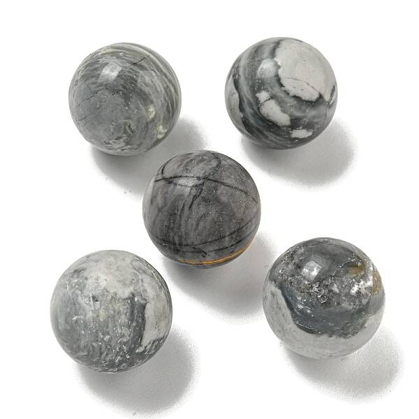 Natural Picasso Jasper Round Ball Figurines Statues for Home Office Desktop Decoration
