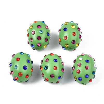 Polymer Clay Rhinestone Beads