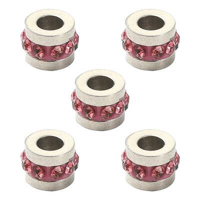 201 Stainless Steel Polymer Clay Rhinestone Inlaid Beads