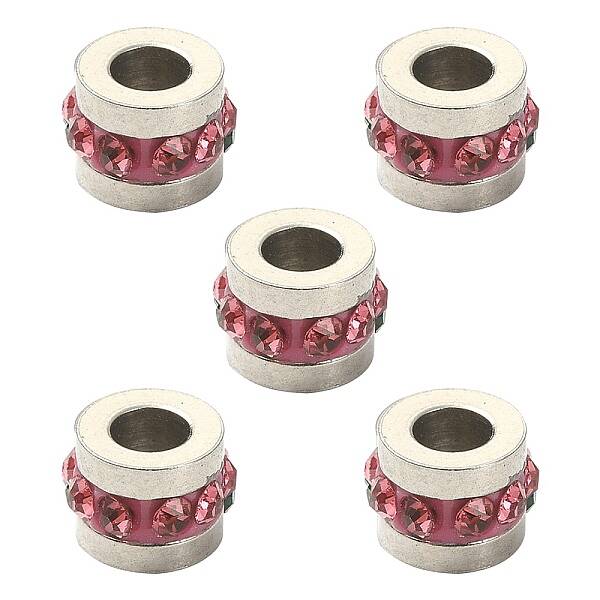201 Stainless Steel Polymer Clay Rhinestone Inlaid Beads
