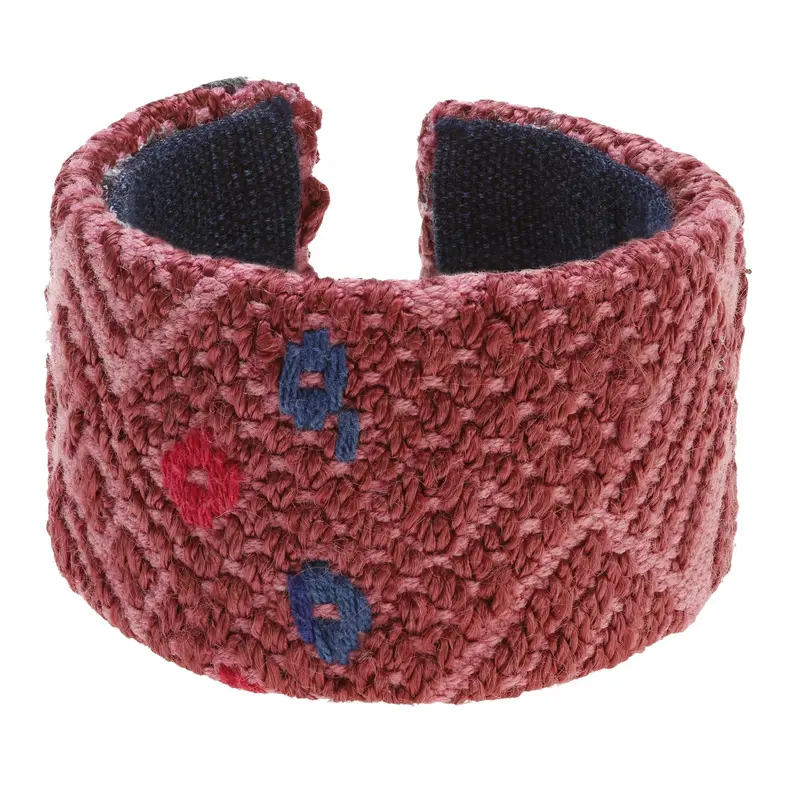 Upcycled Huipil Cuff - Multicolor Stripes
