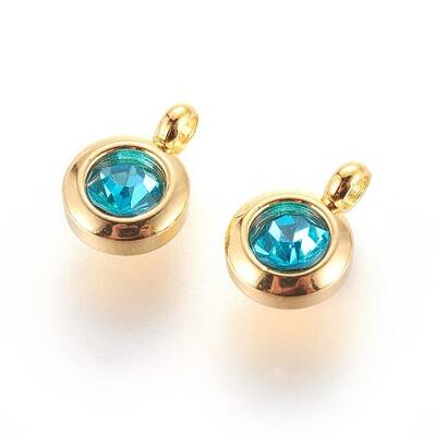 304 Stainless Steel Rhinestone Charms