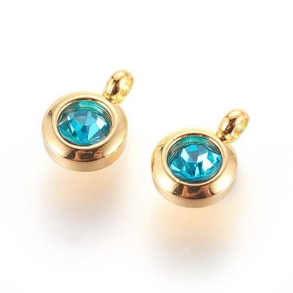 304 Stainless Steel Rhinestone Charms