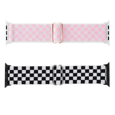 Stretchy Watch Band, 2 Counts/set Braided Nylon Watch Band for Apple Watch SE/iWatch Ultra/Ultra 2 Series 9 8 7 6 5 4 3 2 1