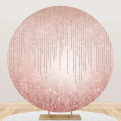 Round Simple Sparkling Rose Gold Birthday Backdrop - Aperturee
