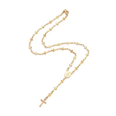 304 Stainless Steel Rosary Bead Necklaces