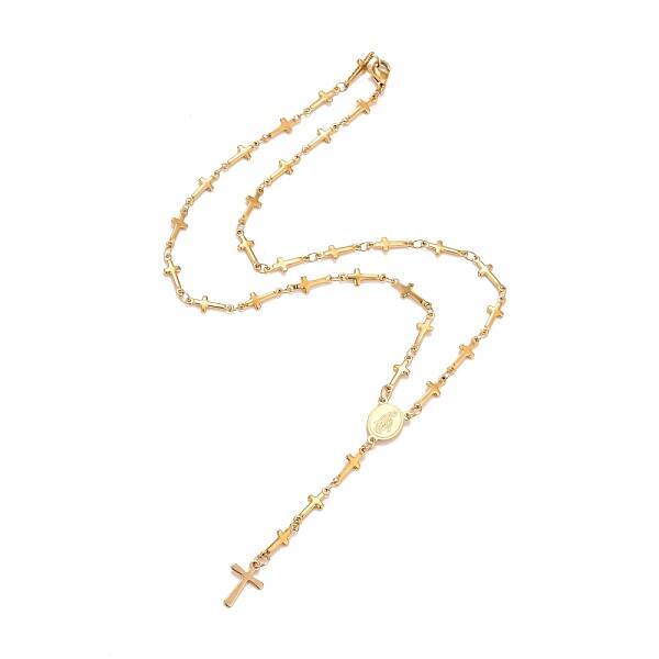 304 Stainless Steel Rosary Bead Necklaces
